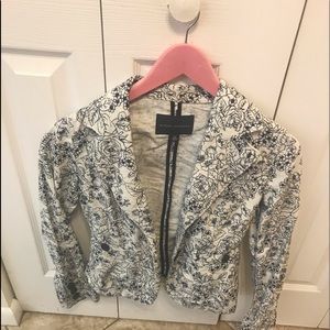 Banana Republic Black & White Floral Dress Jacket
